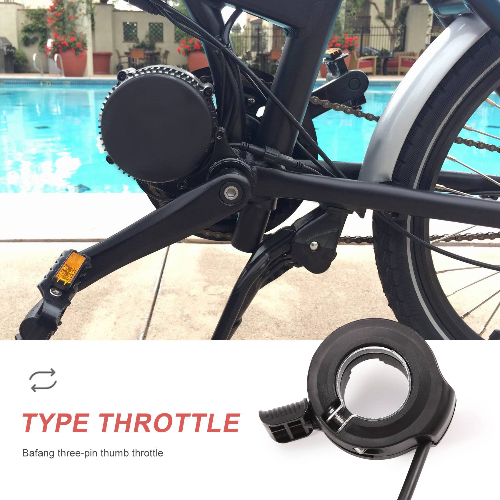 (AD10) Thumb Throttle untuk Ki - Mid Drive Motor Kit 52V 1000W ulasan dan harga